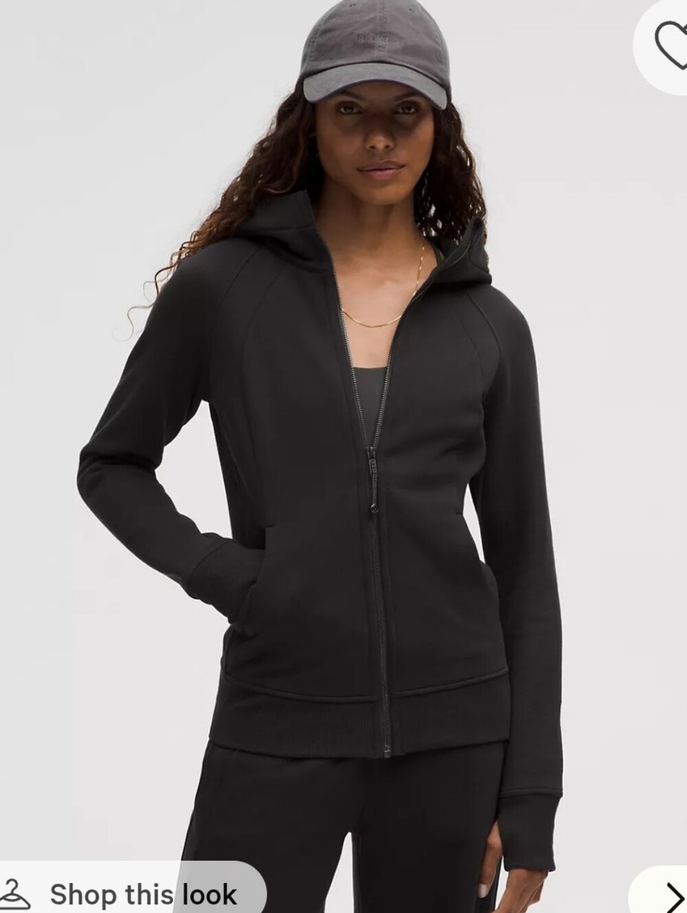 Lululemon Women's Black Scuba Full-Zip Hoodie Sweatshirt- Size 12